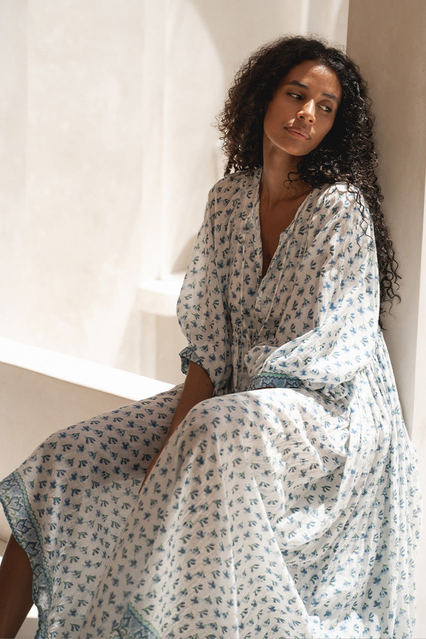 Kyra Maxi Dress ~  Azure
