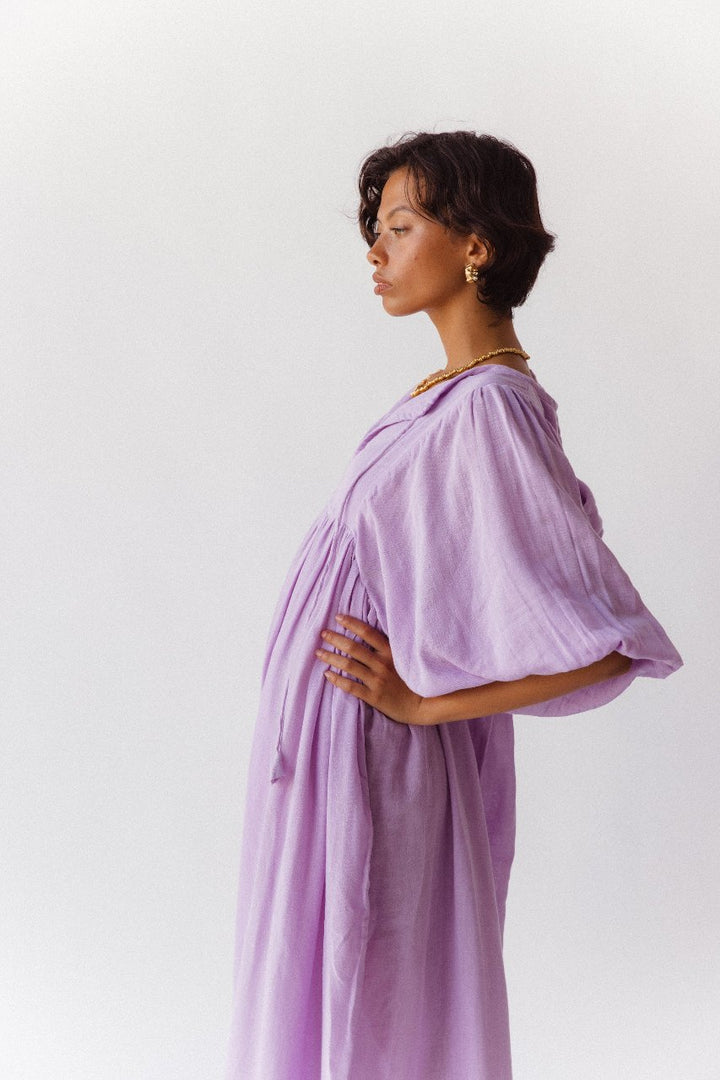 Kyra Midi Dress ~ Lilac Gauze