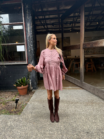 Anika Mini Dress ~ Mulberry